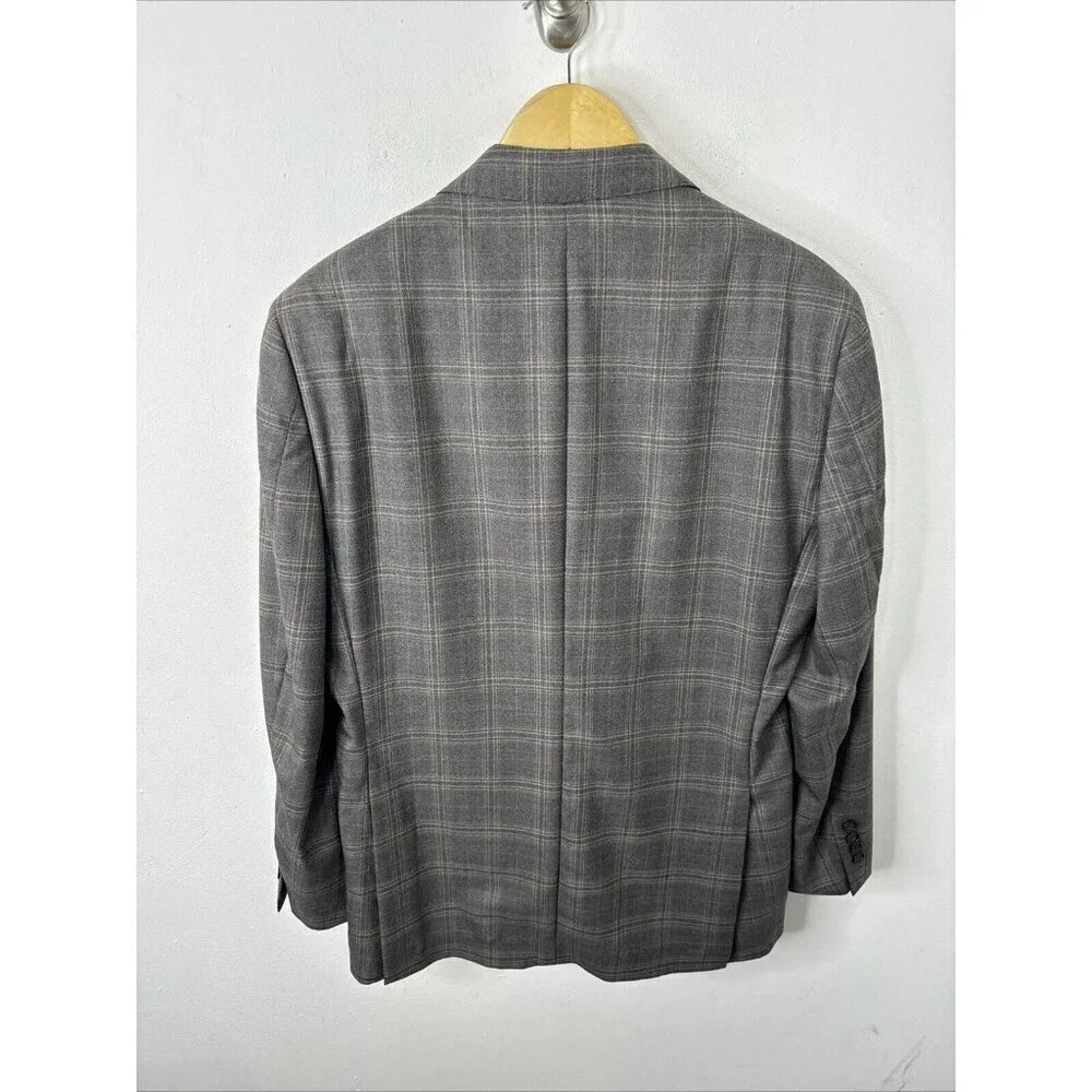 Brooks Brothers‎ 346 Men 42 R Check Gray Blazer Sports Coat Regent Fit